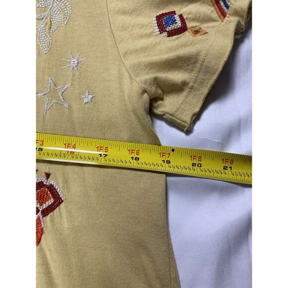 Johnny Was Embroidered Boho Top Women S Southwestern Festival Western Cactus Tee - Picture 4 of 6